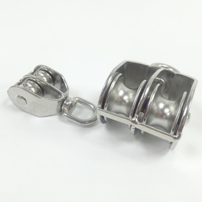Polea Doble Giratoria Niquelada De 40mm - Venta Por Unidad, Para Cables Y Cuerdas
